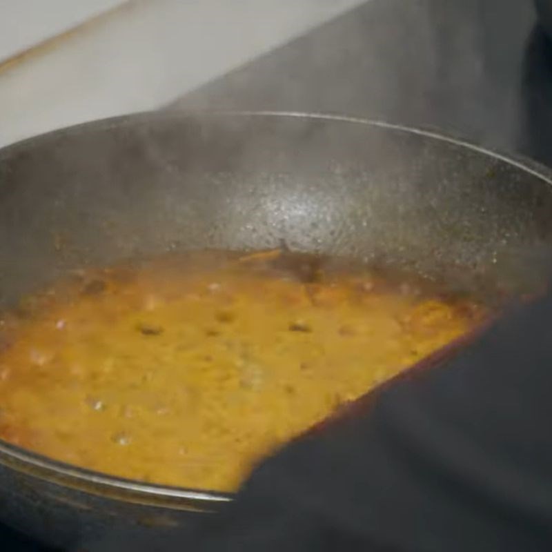 Bước 5 Chưng gạch cua và làm nước chấm lẩu riêu cua đặc biệt lẩu riêu cua bắp bò sườn sụn