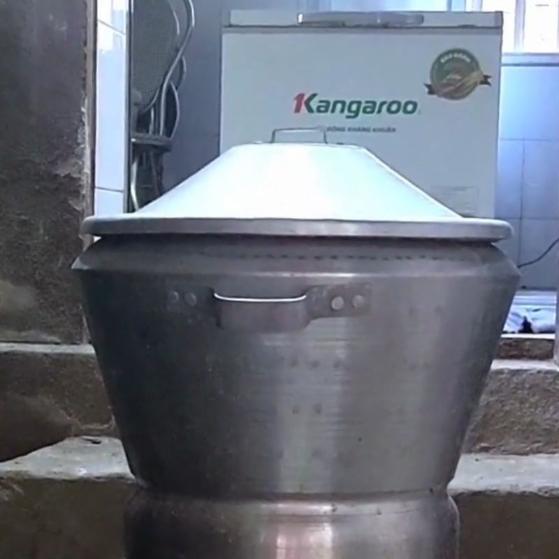 Bước 2 Hấp bột - Bí quyết làm bánh Bánh nắm