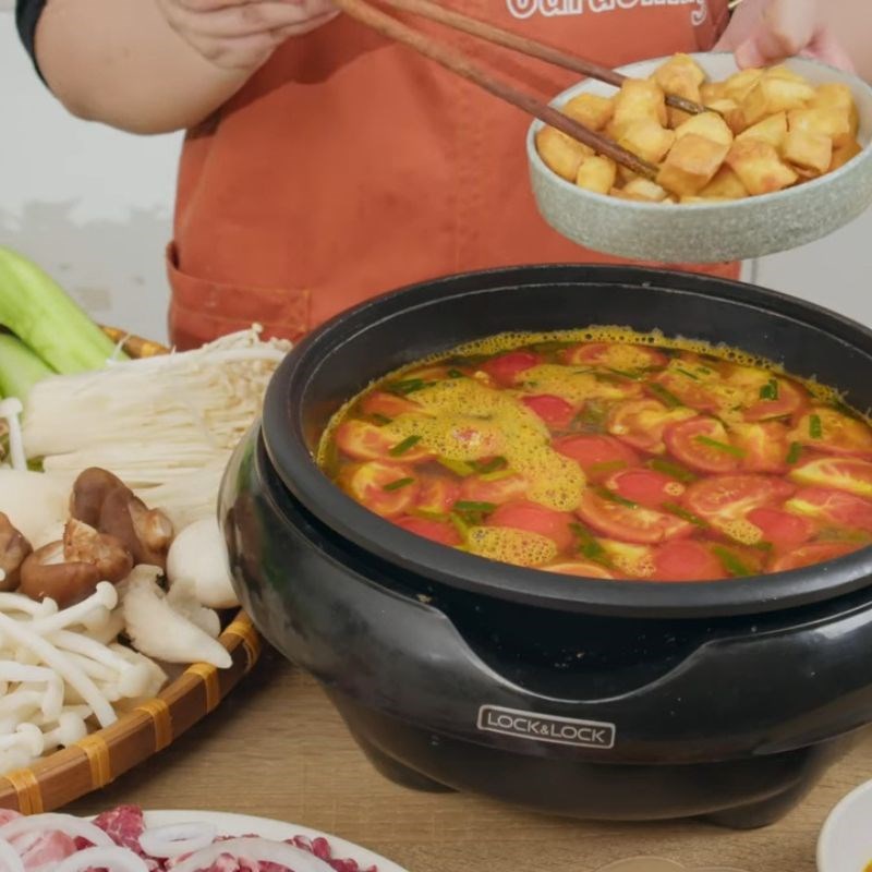 Bước 6 Hoàn thiện nồi lẩu riêu cua bắp bò sườn sụn lẩu riêu cua bắp bò sườn sụn