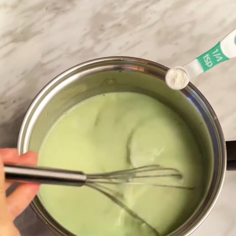 Bước 2 Làm tàu hũ màu lá dứa Tàu hũ Singapore bằng sữa đậu nành