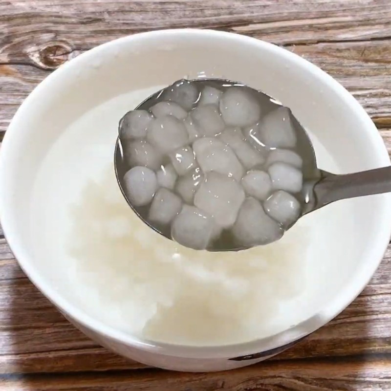 Bước 3 Luộc trân châu trắng dẻo Tàu hũ bằng sữa đậu nành Fami