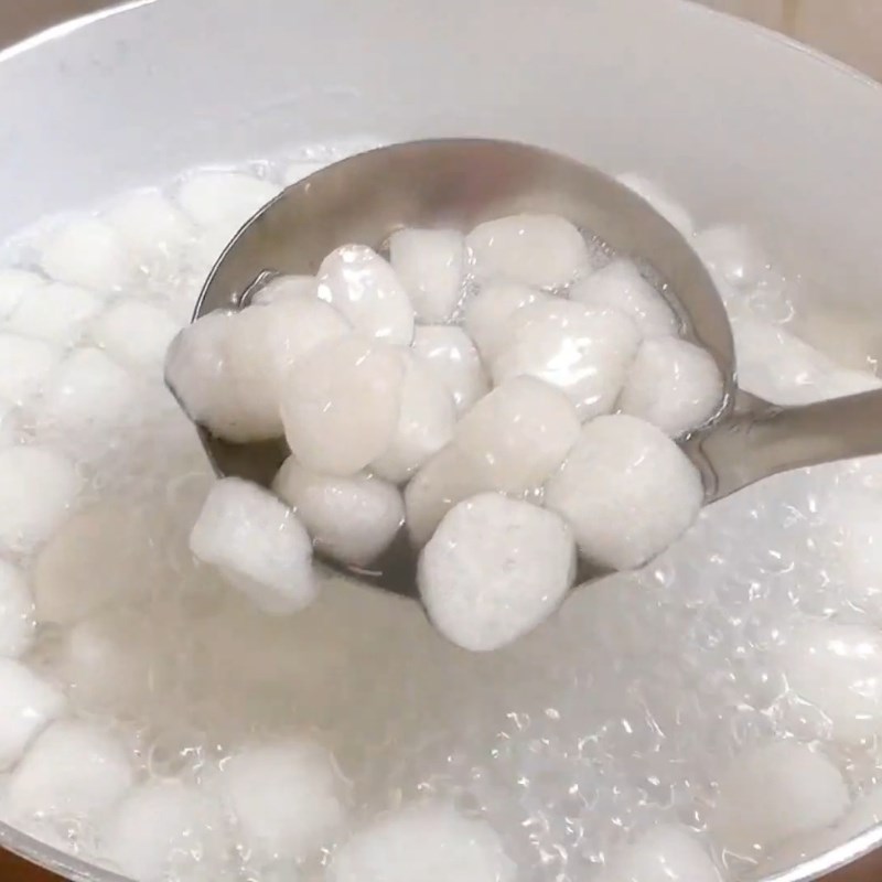 Bước 3 Luộc trân châu trắng dẻo Tàu hũ bằng sữa đậu nành Fami