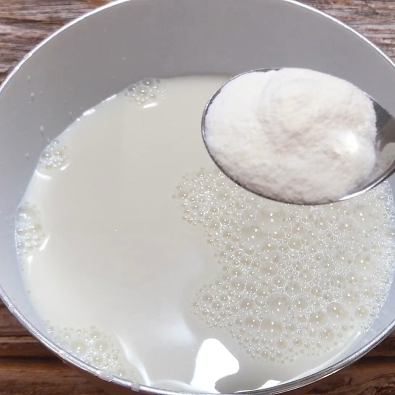 Bước 1 Nấu hỗn hợp tàu hũ sữa đậu nành Fami Tàu hũ bằng sữa đậu nành Fami