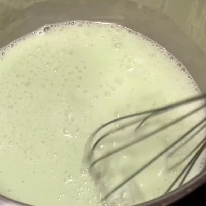 Bước 4 Nấu nước cốt dừa rưới mặt Tàu hũ Singapore bằng sữa đậu nành