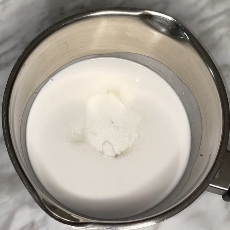 Bước 4 Nấu nước cốt dừa rưới mặt Tàu hũ Singapore bằng sữa đậu nành