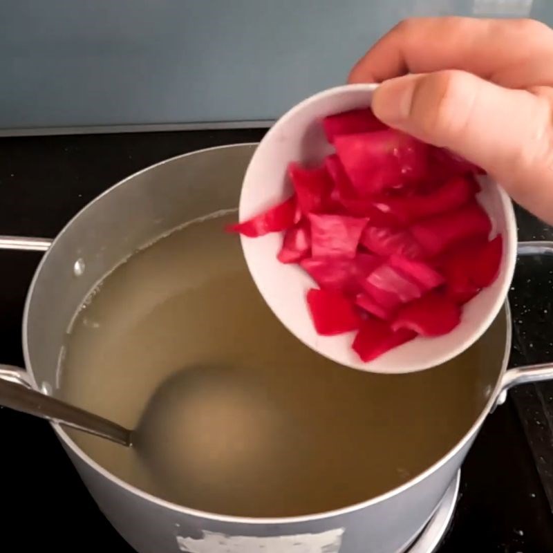 Bước 5 Nấu rau câu nước và tạo màu rau câu trái cây thập cẩm