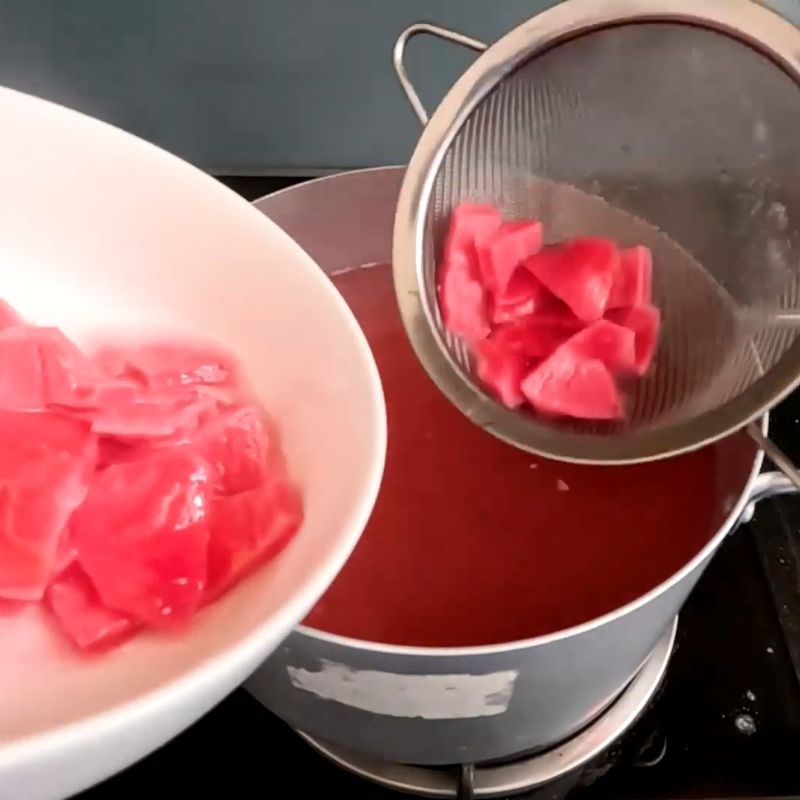 Bước 5 Nấu rau câu nước và tạo màu rau câu trái cây thập cẩm