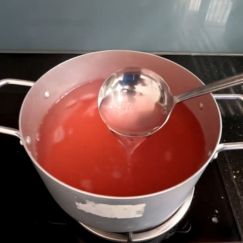 Bước 5 Nấu rau câu nước và tạo màu rau câu trái cây thập cẩm