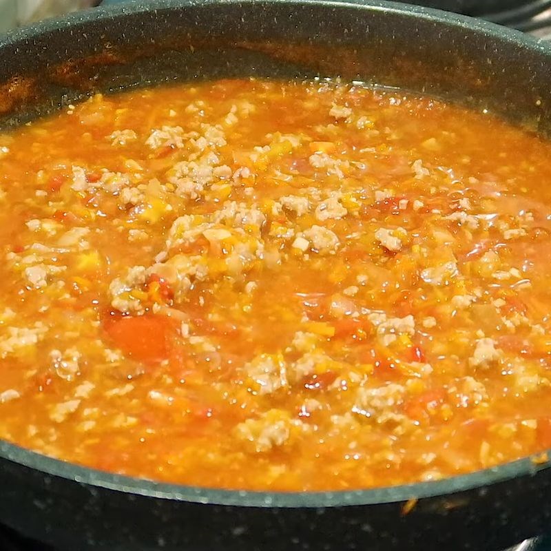 Bước 4 Nấu sốt mì spaghetti thịt bằm mì spaghetti