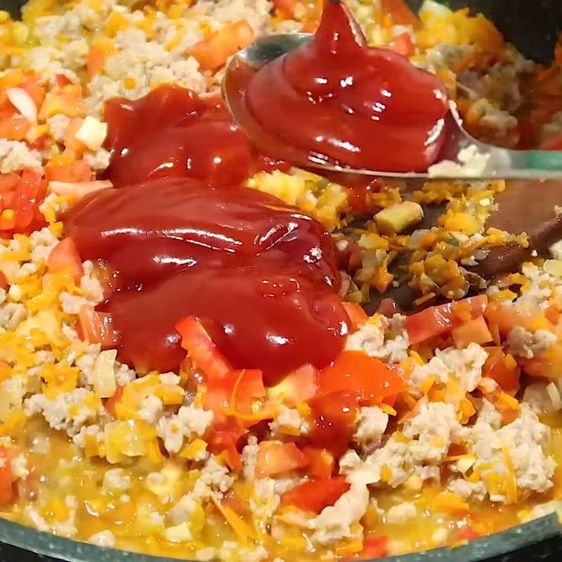 Bước 4 Nấu sốt mì spaghetti thịt bằm mì spaghetti