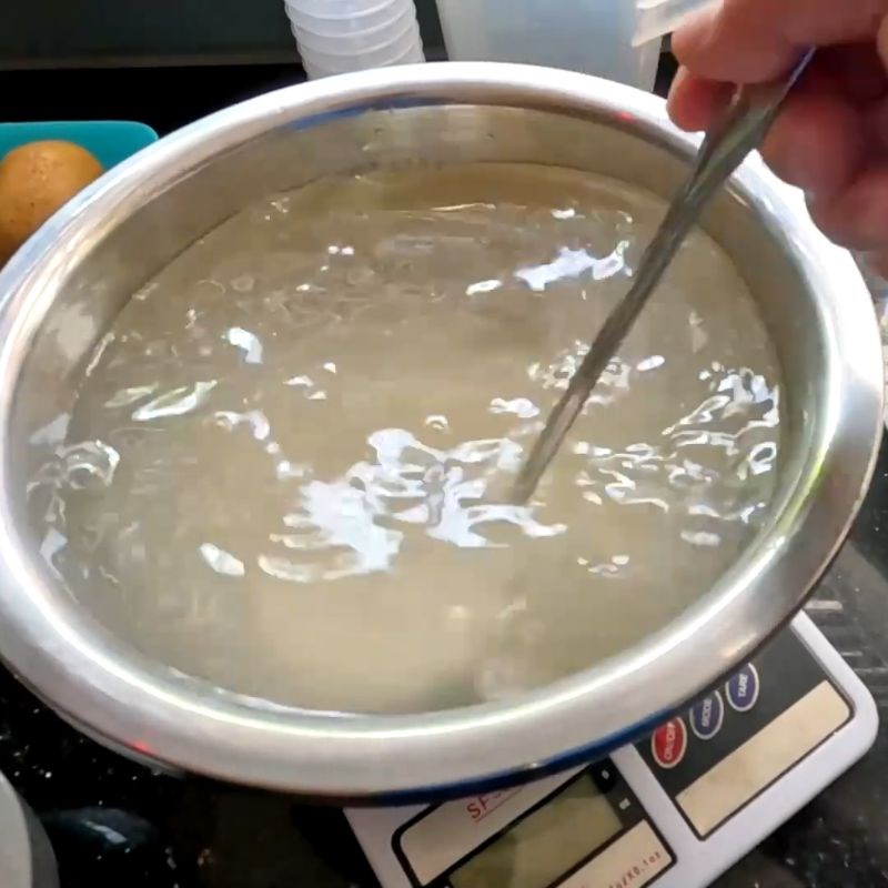 Bước 3 Ngâm hỗn hợp rau câu nước rau câu trái cây thập cẩm