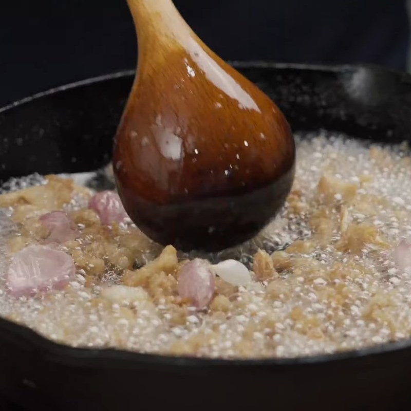 Bước 3 Rán mỡ lợn không bị bắn và trắng thơm Mỡ lợn rán