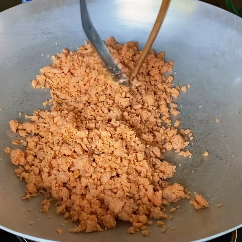 Bước 4 Sên chà bông Chà bông cá hồi