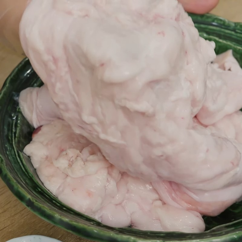 Bước 1 Sơ chế mỡ lợn tươi Mỡ lợn rán