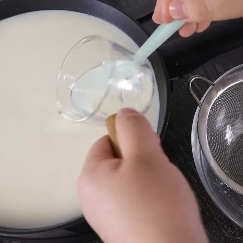 Bước 2 Tạo sữa đông (curds) với giấm phô mai kéo sợi