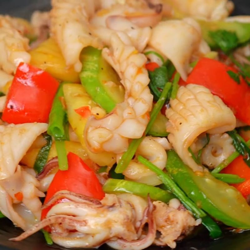 Bước 6 Thành phẩm mực xào ngon giòn