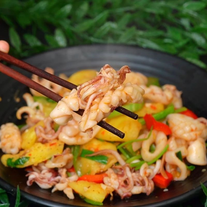 Bước 6 Thành phẩm mực xào ngon giòn