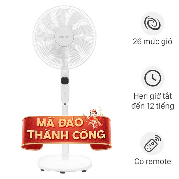 Quạt đứng Toshiba  9 cánh DC inverter F-LSD10(W)VN 30W
