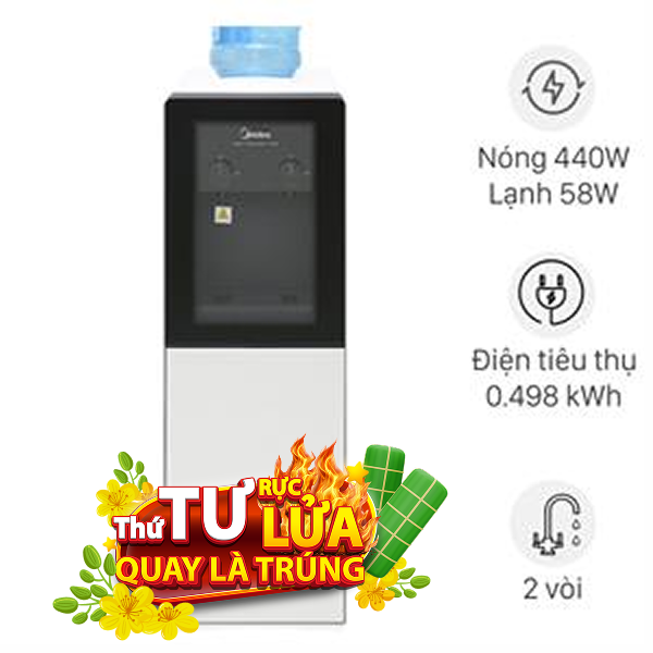 Cây nước nóng lạnh Midea YD1518S-X 498W