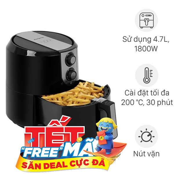 Nồi chiên không dầu Kangaroo 5.2 lít KG55AF1