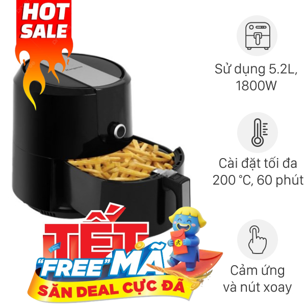 Nồi chiên không dầu Kangaroo 5.2 lít KG55AF1A