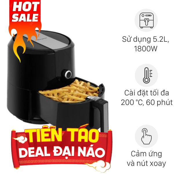 Nồi chiên không dầu Kangaroo 5.2 lít KG55AF1A
