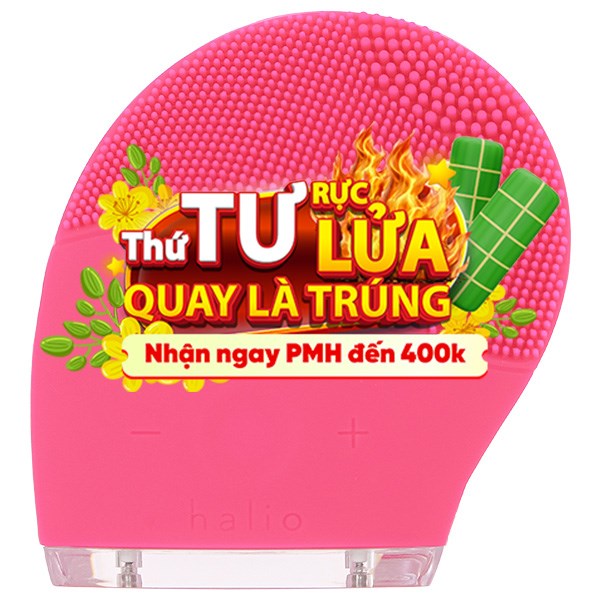 Máy rửa mặt và massage Halio Hot Pink