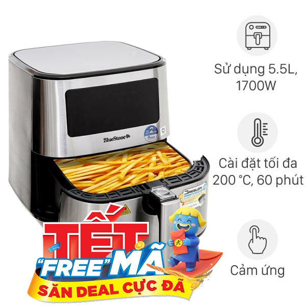 Nồi chiên không dầu BlueStone 5.5 lít AFB-5878