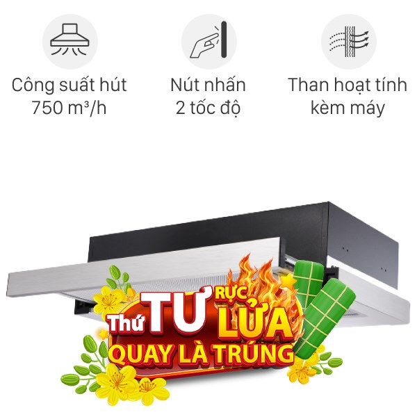 Máy hút mùi âm tủ Kangaroo KG70BH1