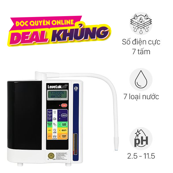 Máy lọc nước điện giải ion kiềm Kangen LeveLuk SD501 7 tấm điện cực