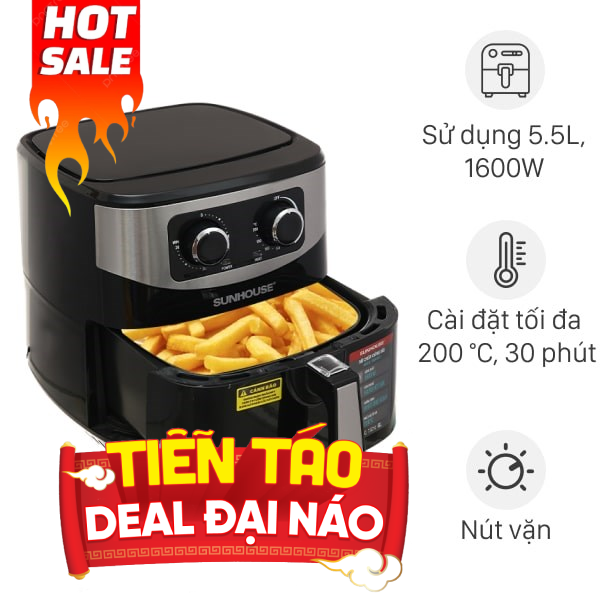 Nồi chiên không dầu Sunhouse 6 lít SHD4062