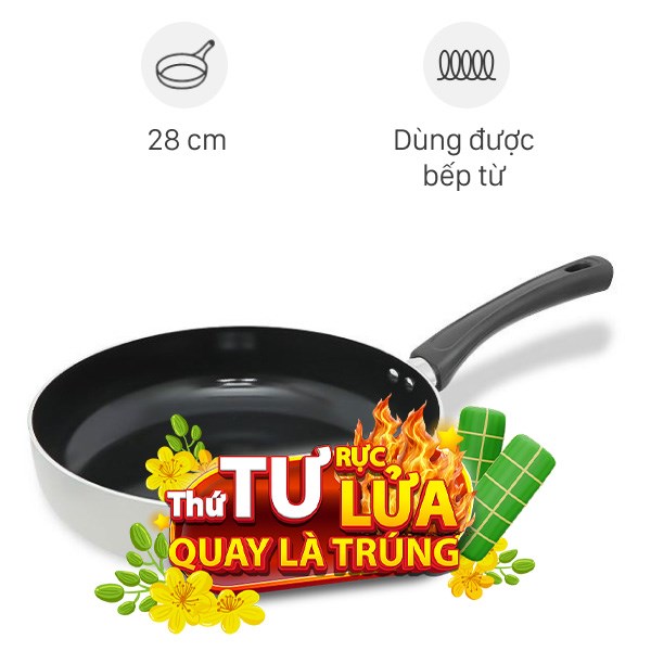 Chảo nhôm chống dính đáy từ Elmich Smartcook SM5708MN