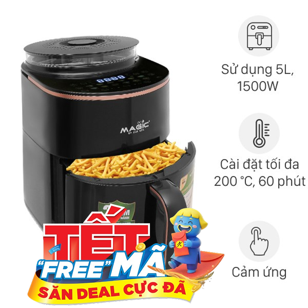 Nồi chiên không dầu kết hợp hấp Magic Eco 5 lít S05