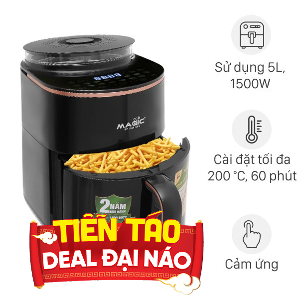 Nồi chiên không dầu kết hợp hấp Magic Eco 5 lít S05