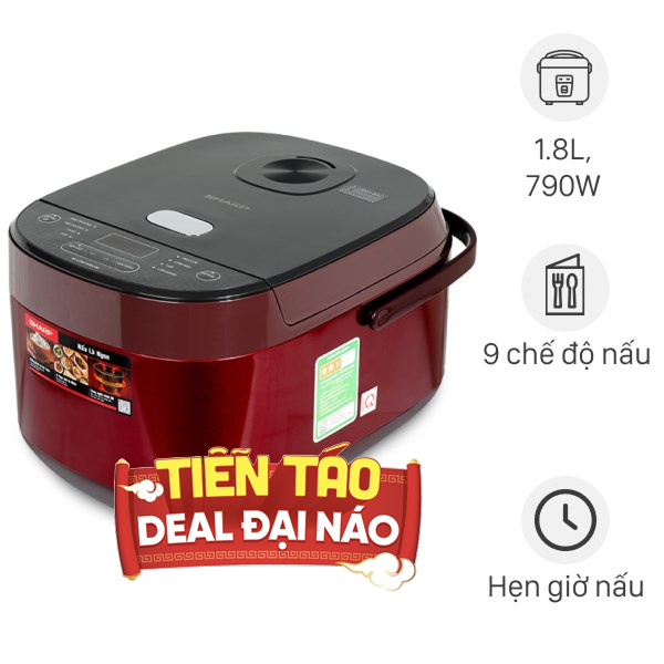 Nồi cơm điện tử Sharp 1.8 lít KS-COM194EV-RD