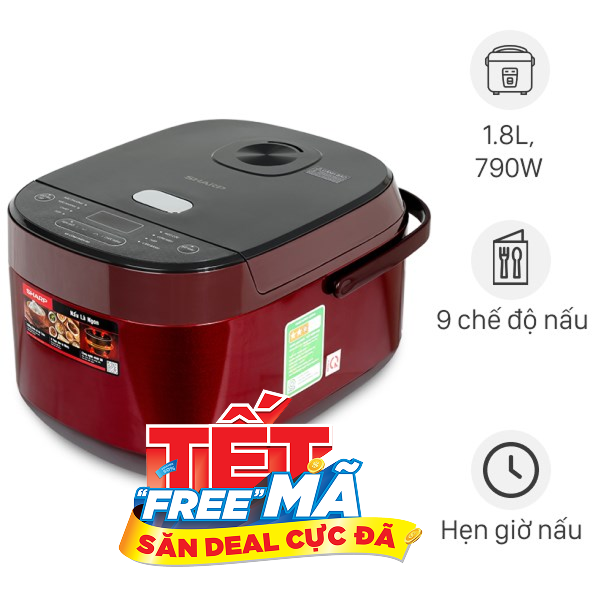 Nồi cơm điện tử Sharp 1.8 lít KS-COM194EV-RD