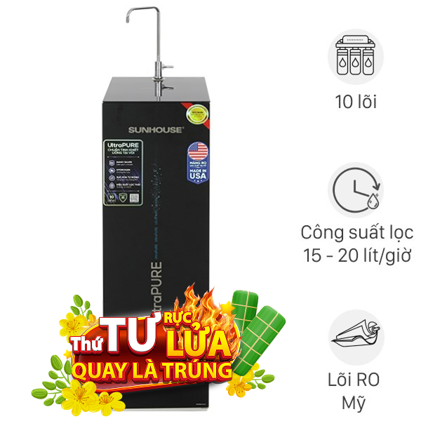 Máy lọc nước RO Hydrogen Sunhouse SHA8891KL