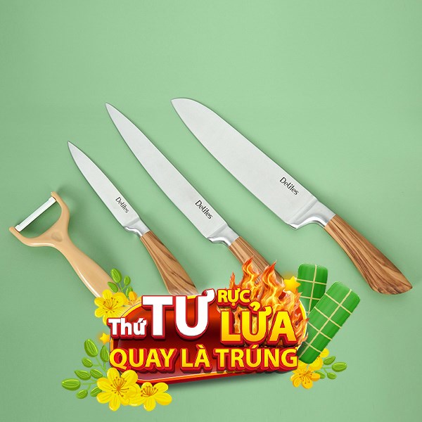Bộ dao inox Delites LK2310-W