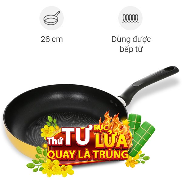 Chảo nhôm chống dính vân đá đáy từ Supor H23110-J26