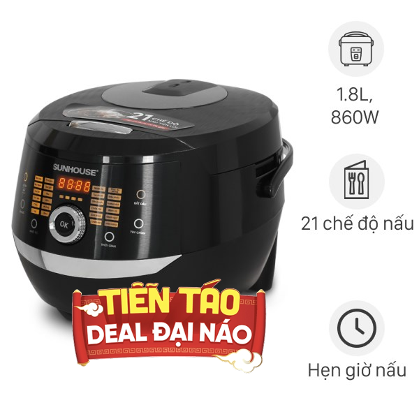 Nồi cơm điện tử Sunhouse 1.8 lít SHD8911