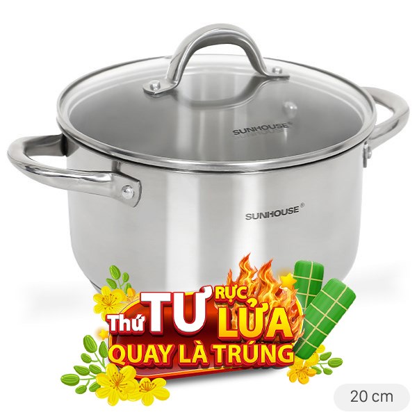Nồi inox 3 đáy Sunhouse SHG308-20