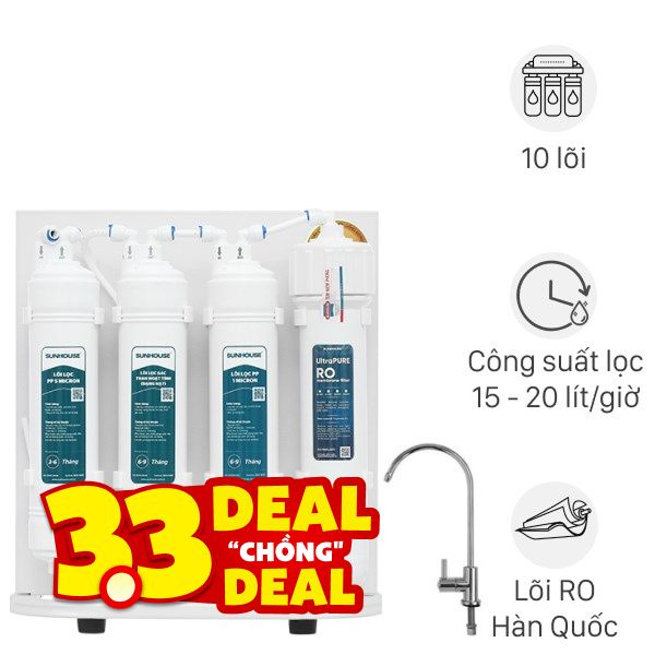 Máy lọc nước RO Hydrogen Sunhouse SHA8201KV