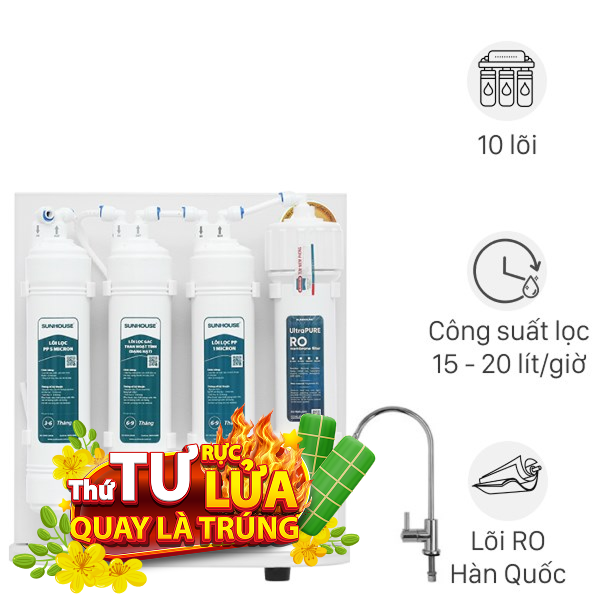 Máy lọc nước RO Hydrogen Sunhouse SHA8201KV