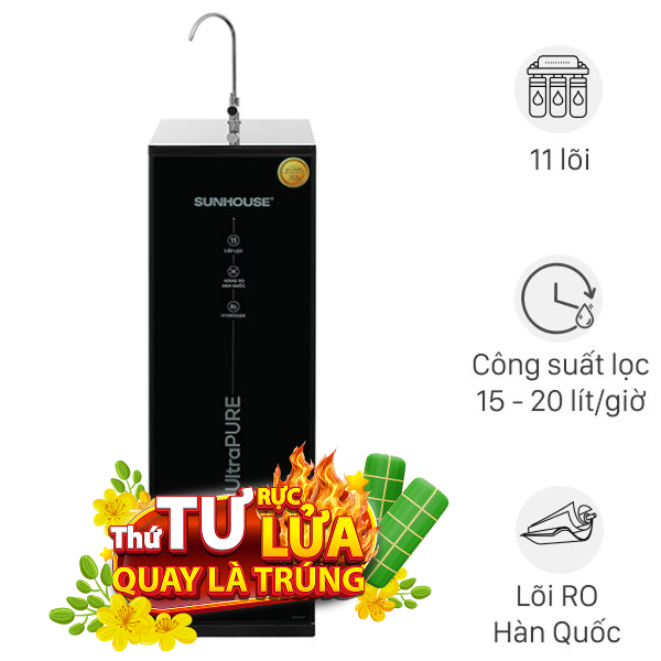 Máy lọc nước RO Hydrogen Sunhouse SHA8800KL