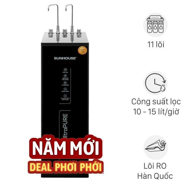 Máy lọc nước RO nóng nguội lạnh Hydrogen Sunhouse SHA76623KL