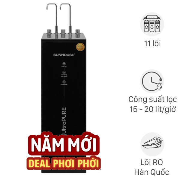 Máy lọc nước RO nóng nguội lạnh Hydrogen Sunhouse SHA76222KL