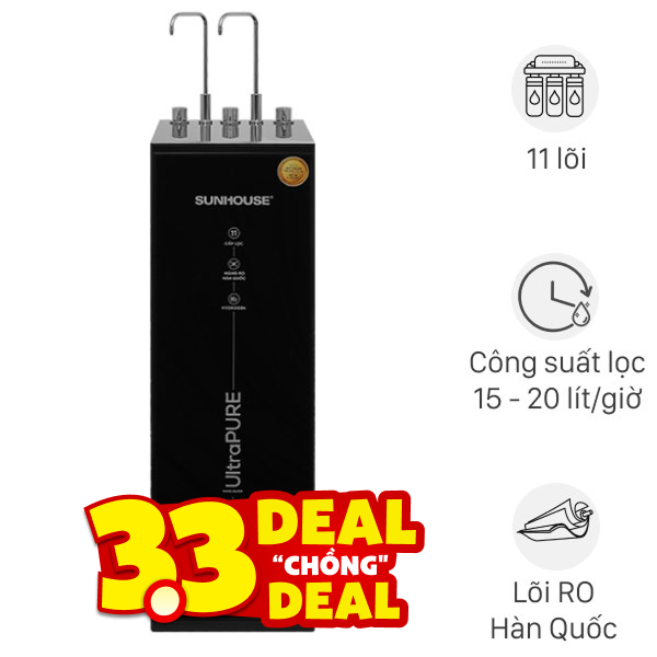 Máy lọc nước RO nóng nguội lạnh Hydrogen Sunhouse SHA76222KL