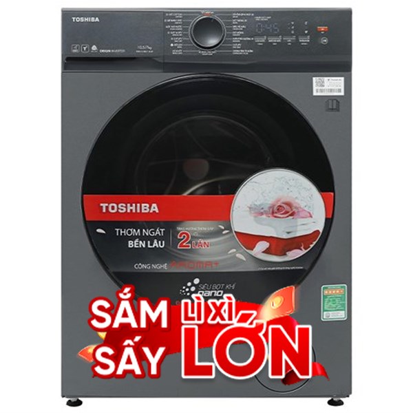 Toshiba Inverter Giặt 10.5 Kg - Sấy 7 Kg TWD-T21BU115UWV(MG)