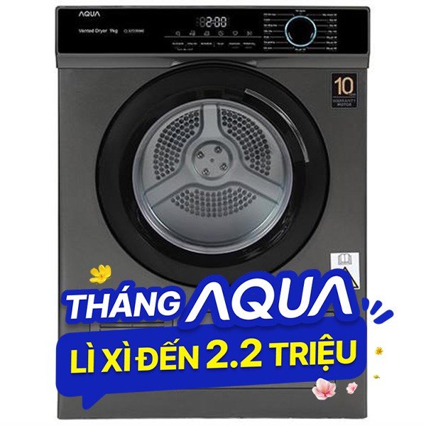 Máy sấy thông hơi Aqua 9 Kg AQH-V901K PS