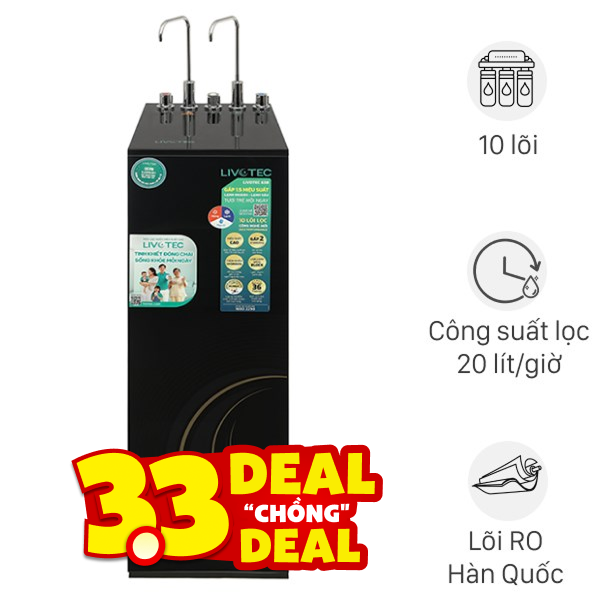 Máy lọc nước RO nóng nguội lạnh Hydrogen Livotec 638